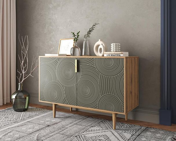 Комод с двумя дверками Line R18/browngrey - Вид 3