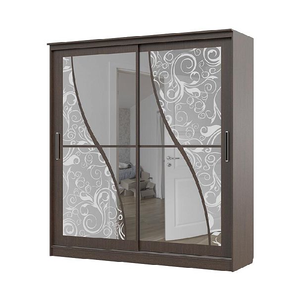 Шкаф-купе Олимп 2 (2000*2200*650) венге/венге - Вид 1