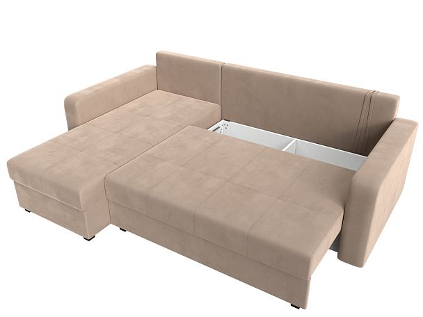 Диван угловой Ливерпуль Лайт левый угол Велюр бежевый - Вид 7