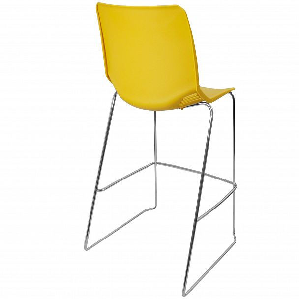 Стул Race (Пруток Барный) каркас Хром, желтый - Вид 3