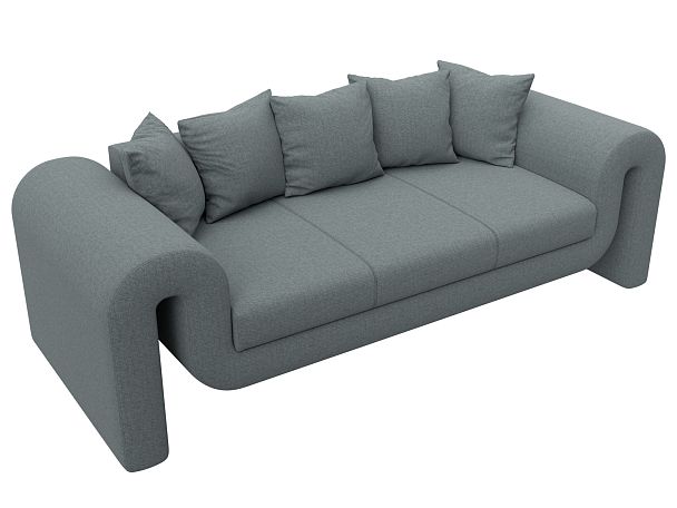 Диван прямой Волна Рогожка серый - Вид 5