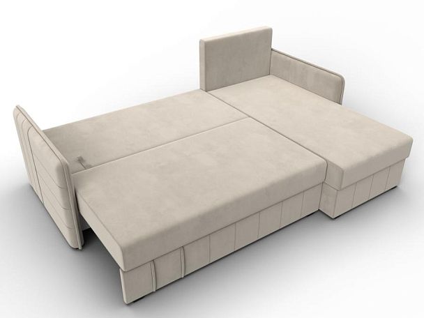 Диван угловой Слим угол универсальный Микровельвет бежевый - Вид 8
