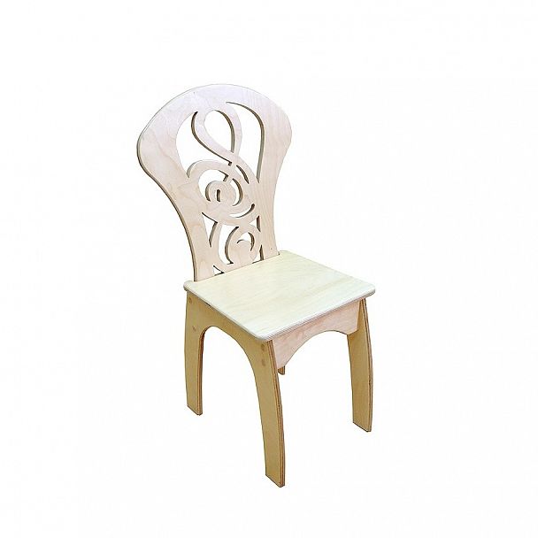 Детский стульчик "Скрипичный ключ", фанера, твердый, лак - Вид 1