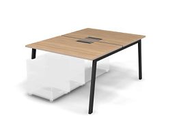 MATRIX 121В300-A Стол прямой, опора на тумбу, Merida (А-опоры) 1180х1590х775 Швейц-й вяз/Темно-серый - Фото предпросмотра