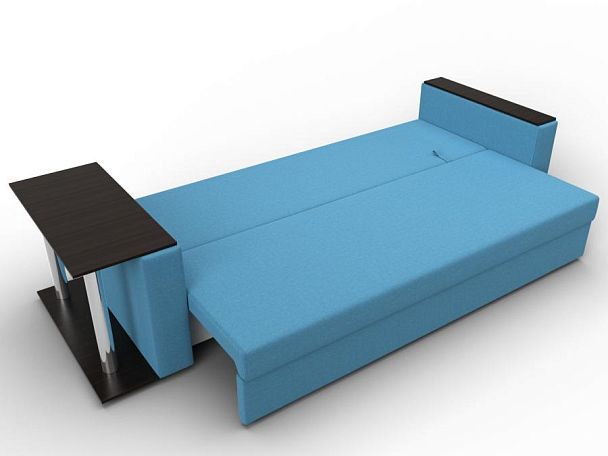 Диван прямой Атланта Лайт со столом слева Рогожка голубой - Вид 8