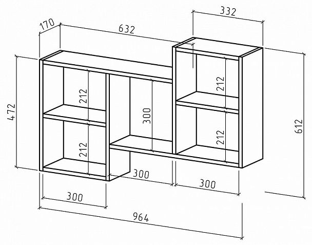 Полка навесная Лайт-7 - Вид 2