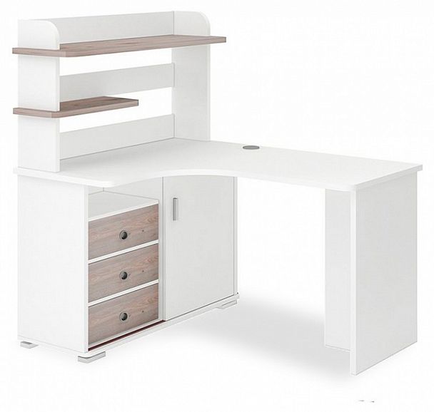 Стол компьютерный Домино СР-145 Белый/Нельсон левый - Вид 1