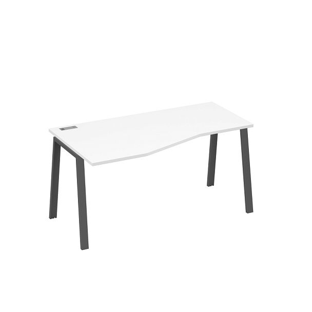 Стол эргономичный левый "Техно" на металлокаркасе TRE A4 А4 Б3 065 БП белый премиум / металлокаркас антрацит - Вид 1