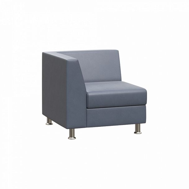 Секция с подлокотником одноместная правая "PRIME" PR.SP-1(R) серый кз - Вид 1