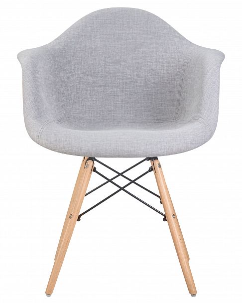 Стул обеденный DOBRIN DAW MONICA (ножки светлый бук, сиденье 009 коричневая клетка, бежевая ткань) - Вид 6