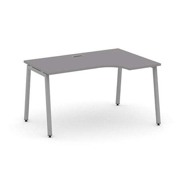 Стайл Проджект Стол рабочий эргономичный SN-4A.SPA-011(R) Серый Пепел/Металл Серый 1380*700/980*750 - Вид 1