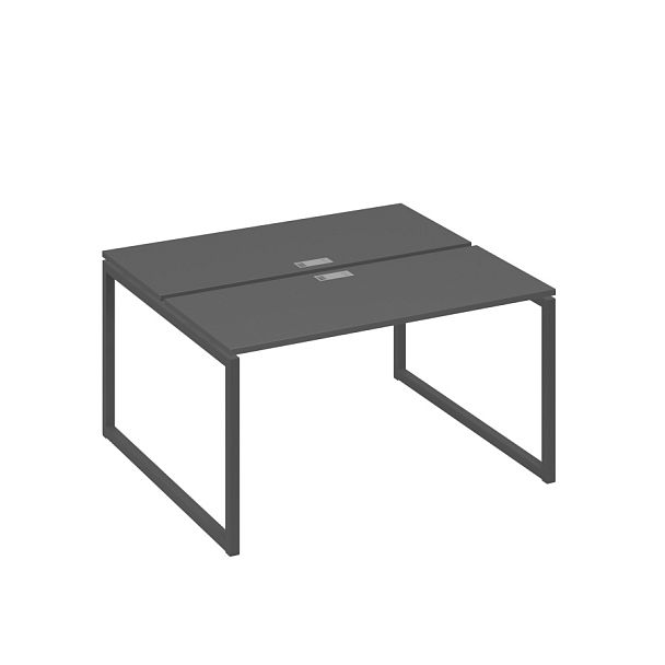 Станция (2х140) офисная с металлокаркасом QUATTRO A4 А4 Б4 171 БП антрацит премиум / металлокаркас антрацит - Вид 1