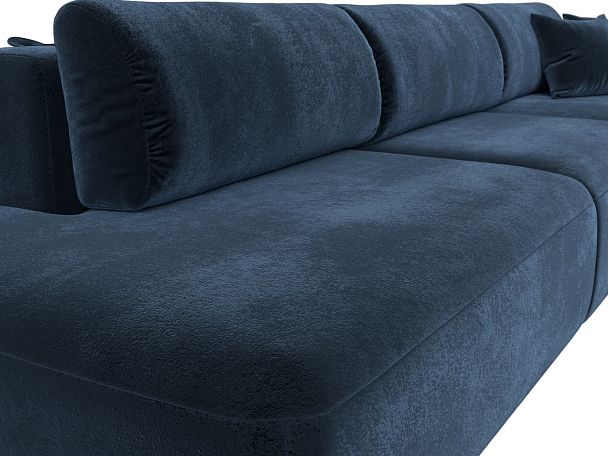 Диван угловой Лига-036 НПБ Модерн Лонг правый угол Велюр синий - Вид 4