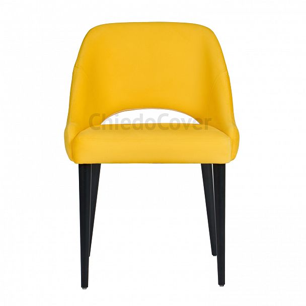 Стул Мила, желтый вельвет, черные ножки - Вид 3