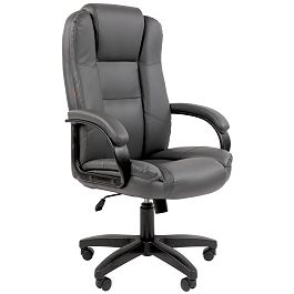 Кресло CHAIRMAN 600 LT, экокожа, серый - Фото предпросмотра
