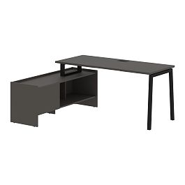 Стол с тумбой ELCT 17614 Мокко/Черный 1760х1400х750 EDIS - Фото предпросмотра