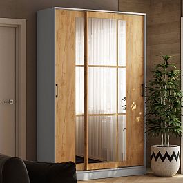 Шкаф-купе Стиль-2 1400 белый/дуб крафт золотой - Фото предпросмотра