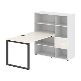 Стол-стеллаж EQRST 1213 Ясень Траун/Мокко/Белый 1790х1250х1355 EDIS - Фото предпросмотра