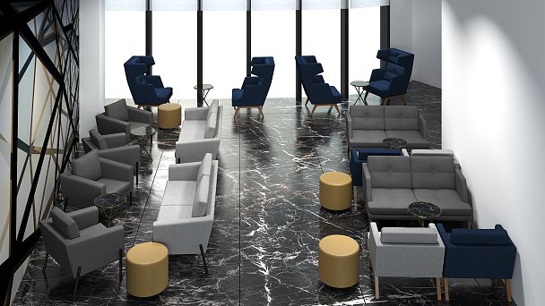 Двухместный диван Artis 140x85x85 чёрный - Вид 4