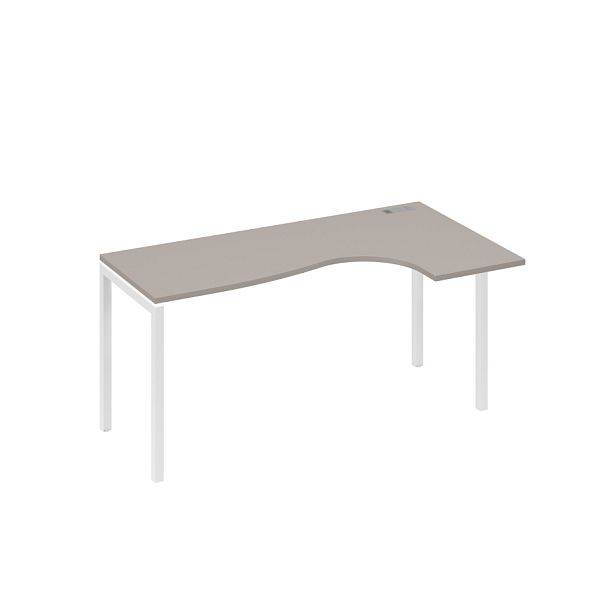 Стол эргономичный правый "Классика" на металлокаркасе DUE A4 А4 Б2 036 БП мокко премиум / металлокаркас белый - Вид 1