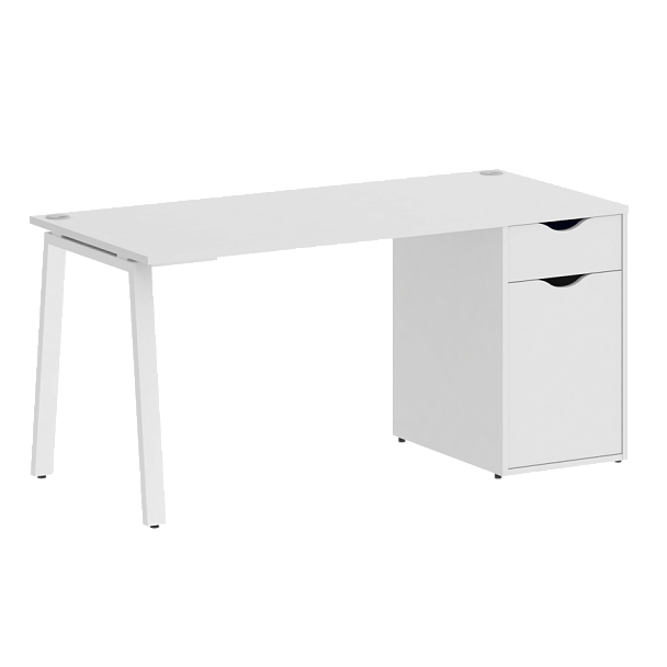 Home Office Стол письменный VR.SP-3-158.1.A Белый/Белый металл 1580*720*750 - Вид 1