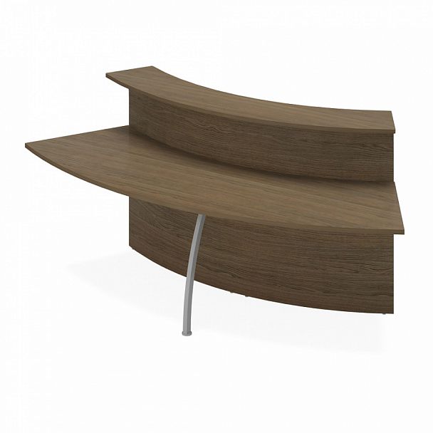 Модуль стойки-ресепшн радиусный "Лидер" ПК-ИМД-СКР248х106ПЛД-В2-299 дуб шамони - Вид 1