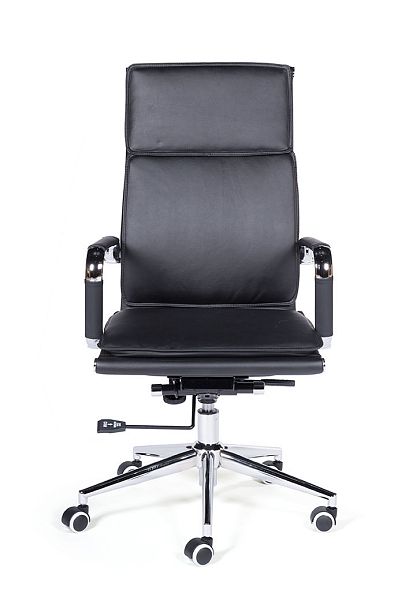 Кресло Харман / (black) хром / черная экокожа - Вид 2