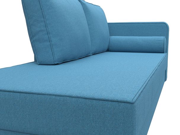 Кушетка Прайм правая Рогожка голубой - Вид 4
