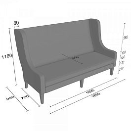 (dol-d3) Диван Долфи тройной - Фото предпросмотра