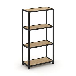Shelf Mobile Стеллаж 4 уровня 1 секция VR.LT-STK-401.10 Тиквуд Светлый/Металл Черный 1000*400*1523 - Фото предпросмотра