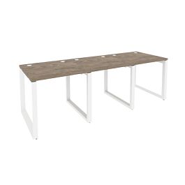 Onix Рабочая станция на О-образном м/к O.MO-RS-3.0.8 Тиквуд темный/Белый металл 2340*800*750 - Фото предпросмотра