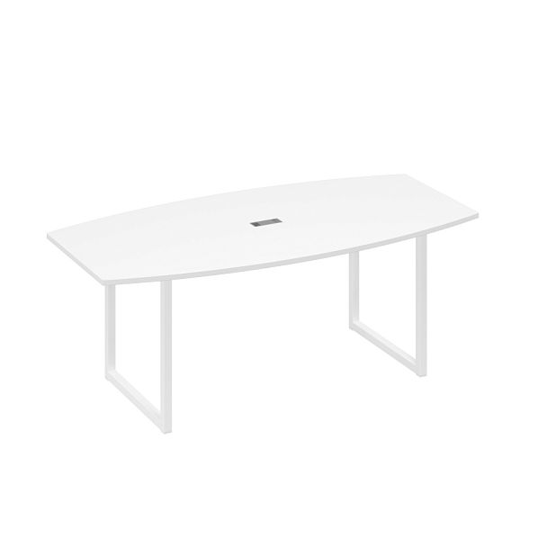 Стол переговорный 200 с металлокаркасом QUATTRO A4 А4 Б4 113 БП белый премиум / металлокаркас белый - Вид 1