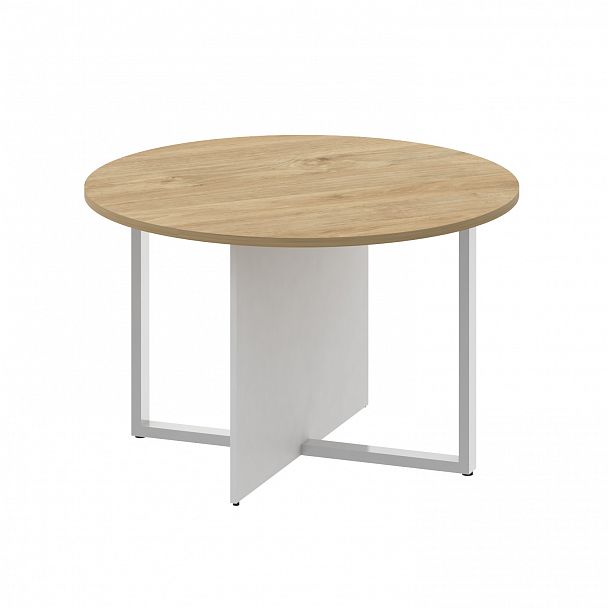 Стол переговорный "Shift" SK.SP-KR-120 тиквуд светлый/белый бриллиант - Вид 1