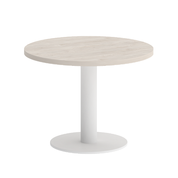 Home Office Стол журнальный круглый VR.SP-5-60.1G Денвер светлый/Белый металл 600*600*453 - Вид 1