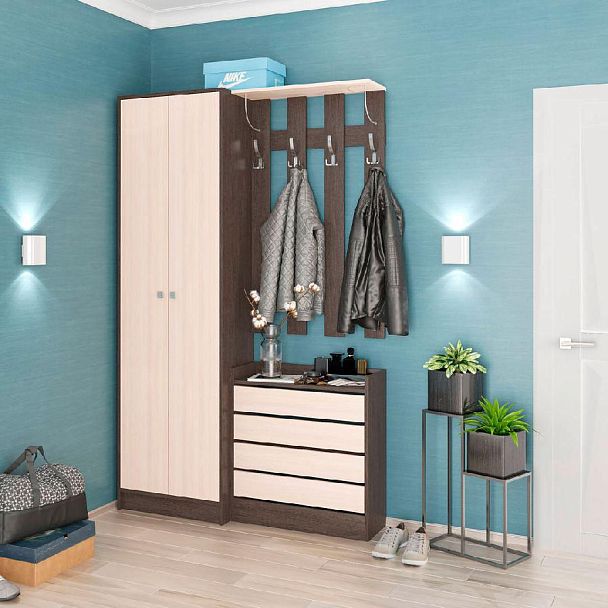 Ямайка Вешалка ЯПВ-1 (700*1200*260) венге/дуб молочный - Вид 2