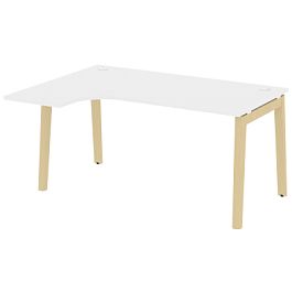 Onix Wood Стол эргономичный левый OW.SA-4 (L) Белый бриллиант/Дуб светлый/Белый металл 1580*1180*750 (800/460) - Фото предпросмотра