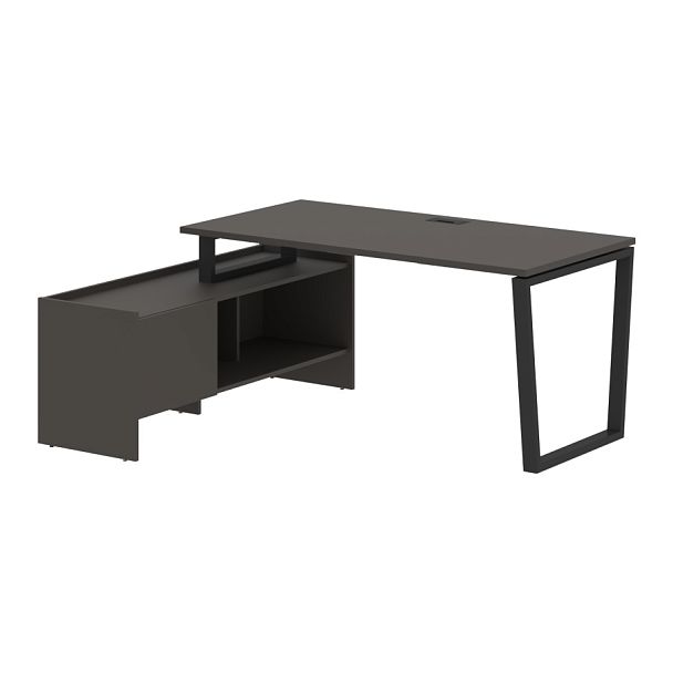 Стол с тумбой EVCT 17814 Мокко/Черный 1760х1400х750 EDIS - Вид 1