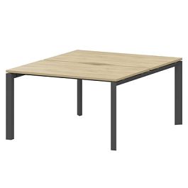 Бенч двойной на 2 рабочих места на металлокаркасе НТМП.П.Б2-120 Баттл Рок/Антрацит 1200x1496x750 Аргентум-МП - Фото предпросмотра