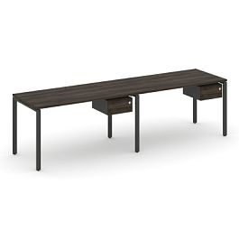 Concept Рабочая станция односторонняя с подвес. тумбами 2 места CN.ORS-109 W Дуб Мали/Антрацит/Металл Антрацит 1960*720*750 - Фото предпросмотра