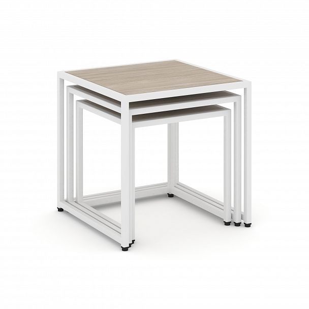 Стол журнальный "Loft" VR.L-SJK-40 Дуб Аттик/Белый - Вид 2