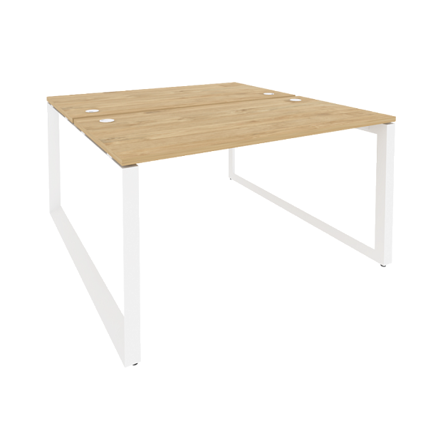 Onix Рабочая станция на О-образном м/к O.MO-D.RS-2.3.7 Тиквуд светлый/Белый металл 1380*1475*750 - Вид 1