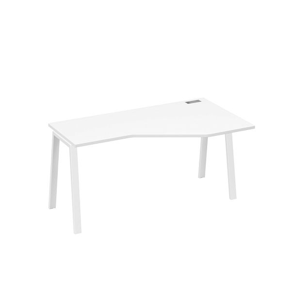 Стол эргономичный правый "Техно" на металлокаркасе TRE A4 А4 Б3 056 БП белый премиум / металлокаркас белый - Вид 1