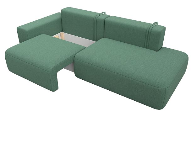 Диван прямой Лига-036 НПБ Модерн подлокотник слева Рогожка зеленый - Вид 7