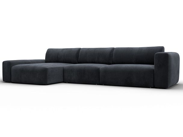 Диван угловой Лига-066 НПБ Лонг угол левый Велюр серый - Вид 1