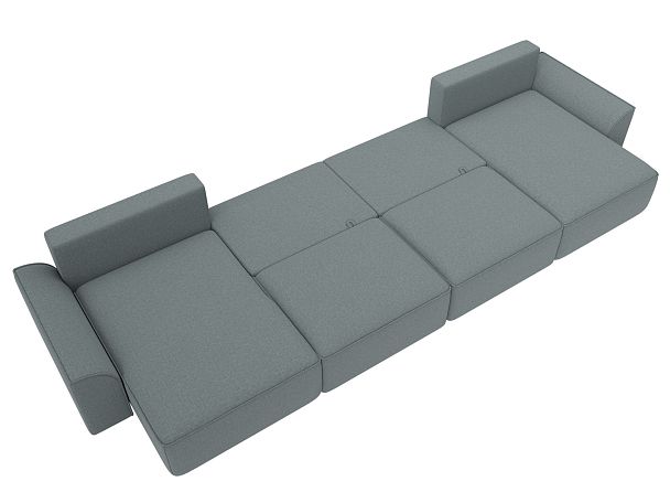 Диван п-образный Лига-048 НПБ лонг Рогожка серый - Вид 9