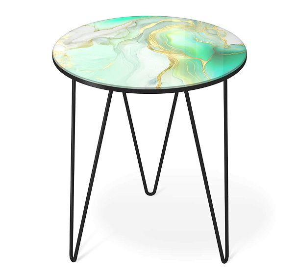 Столик журнальный Sheffilton SHT-CT27 лазурно голубой/черный муар - Вид 3