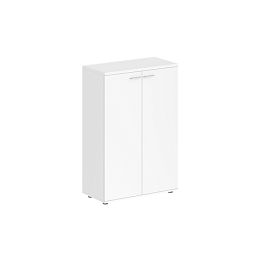 Шкаф средний 800х400х1200, 2-х дв., з.ст HDF / корпус: белый; фасады: белый Сигма / Sigma - Фото предпросмотра
