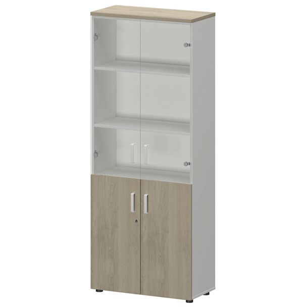 Шкаф СМШ-58ДС Тип2 Белый/Кронберг 792x380x1990 Смарт - Вид 1