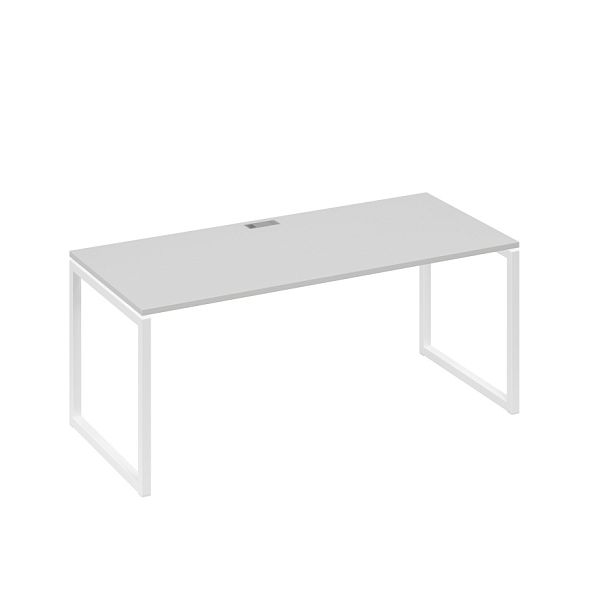 Стол письменный на металлокаркасе QUATTRO A4 А4 Б4 026 БП серый / металлокаркас белый - Вид 1
