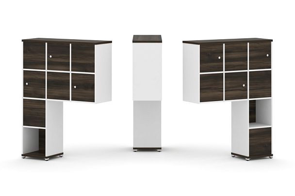 Concept Надставка высокая CN.DNV-002 Дуб Мали/Белый Бриллиант/Металл Белый 1099*350*1486 - Вид 1